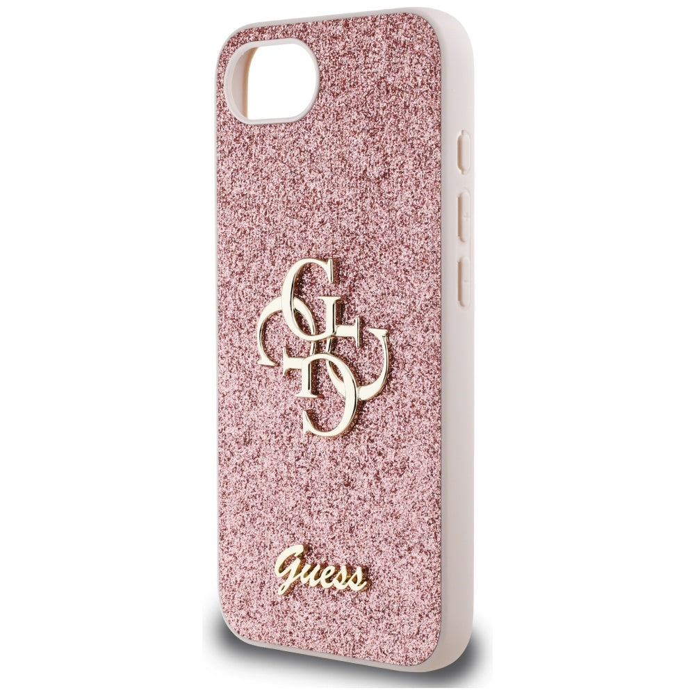 Custodia per Apple iPhone 16e, Guess, Fixed Glitter Big 4G, Rosa