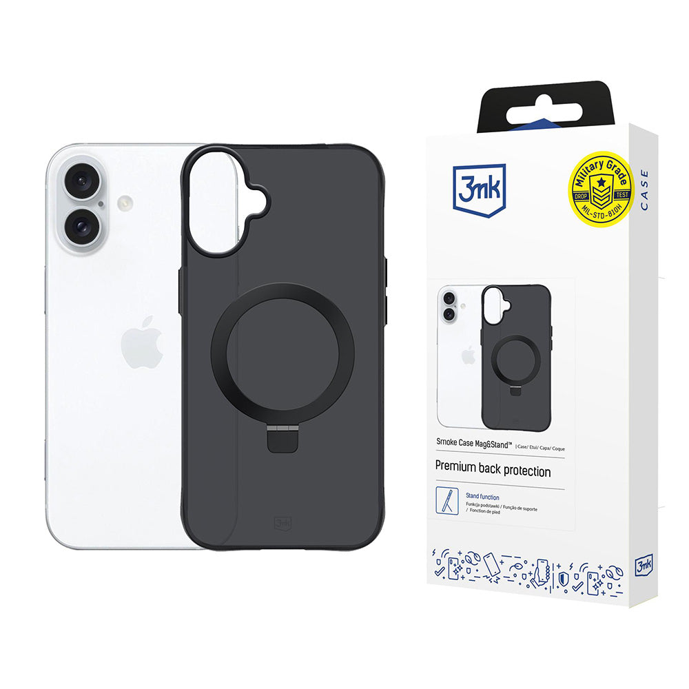 Custodia per Apple iPhone 17, 3MK, Smoke MagStand, Nera