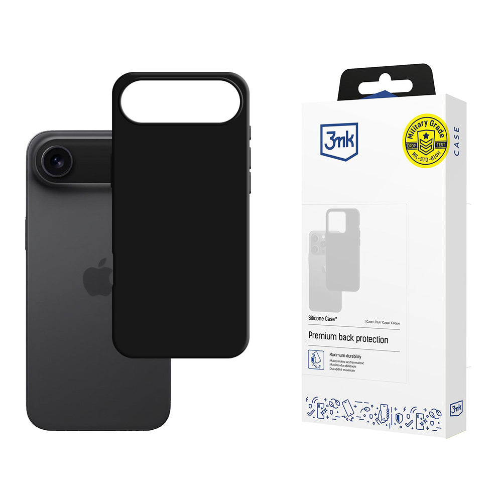 Custodia per Apple iPhone 17 Air, 3MK, Silicone, Nera