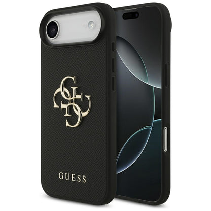 Case for Apple iPhone 17 Air, Guess, 4G Grained Big and Classic Logo, Black