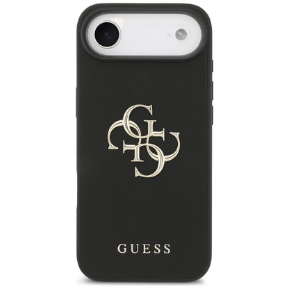 Case for Apple iPhone 17 Air, Guess, 4G Grained Big and Classic Logo, Black