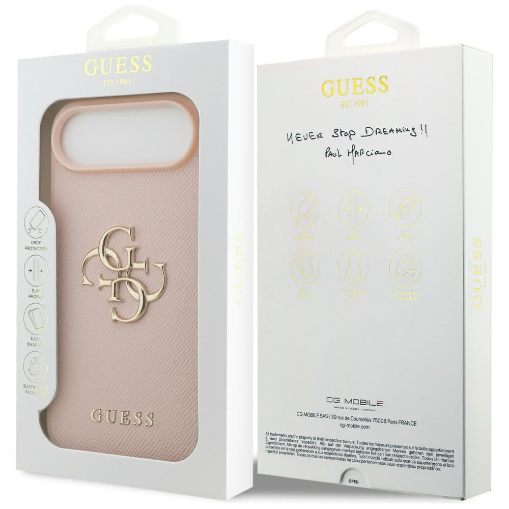 Custodia per Apple iPhone 17 Air, Guess, 4G Grained Big and Classic Logo, Rosa