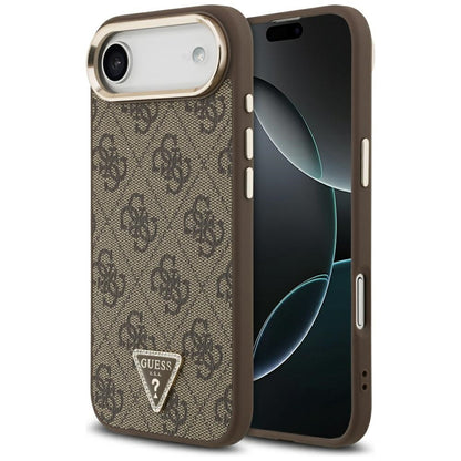 Custodia per Apple iPhone 17 Air, Guess, Logo Triangolo 4G, Marrone Dorato