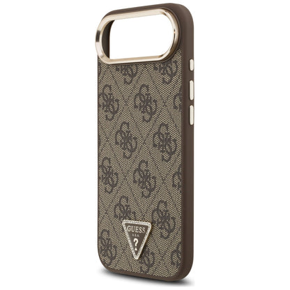 Custodia per Apple iPhone 17 Air, Guess, Logo Triangolo 4G, Marrone Dorato