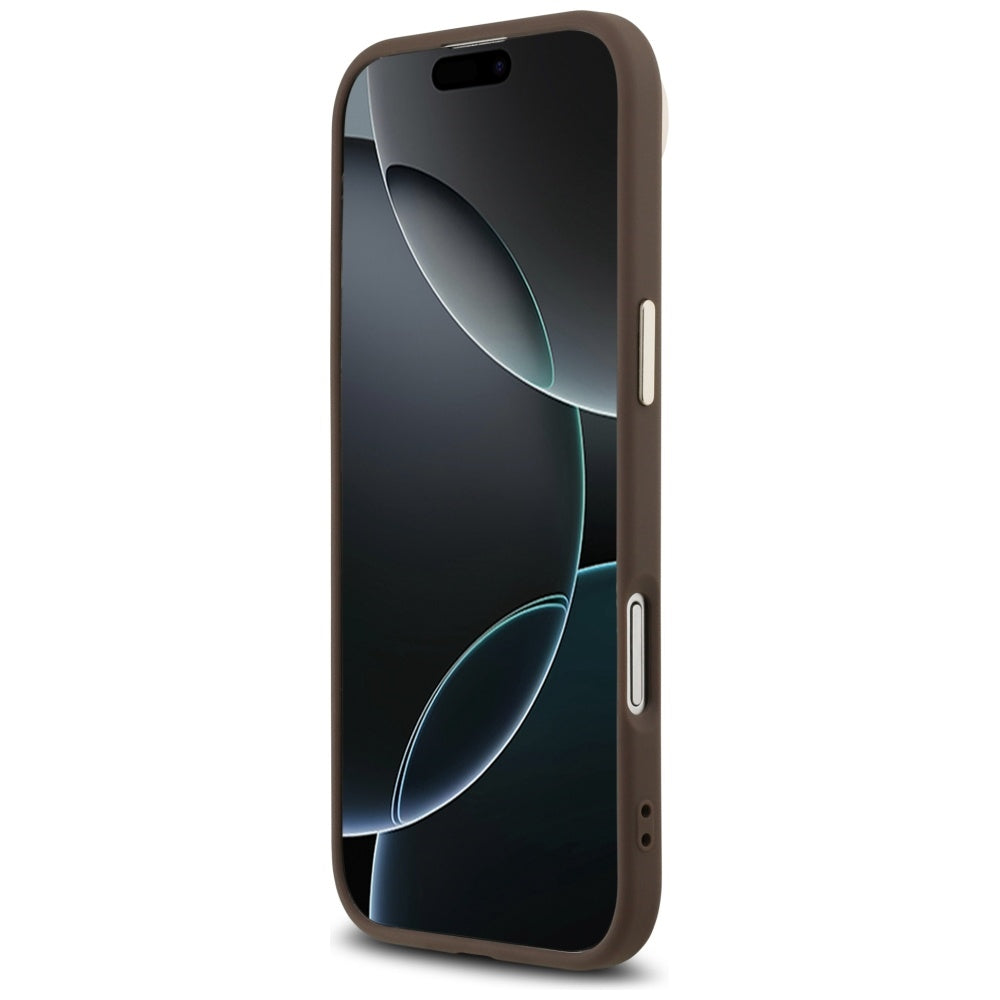 Custodia per Apple iPhone 17 Air, Guess, Logo Triangolo 4G, Marrone Dorato