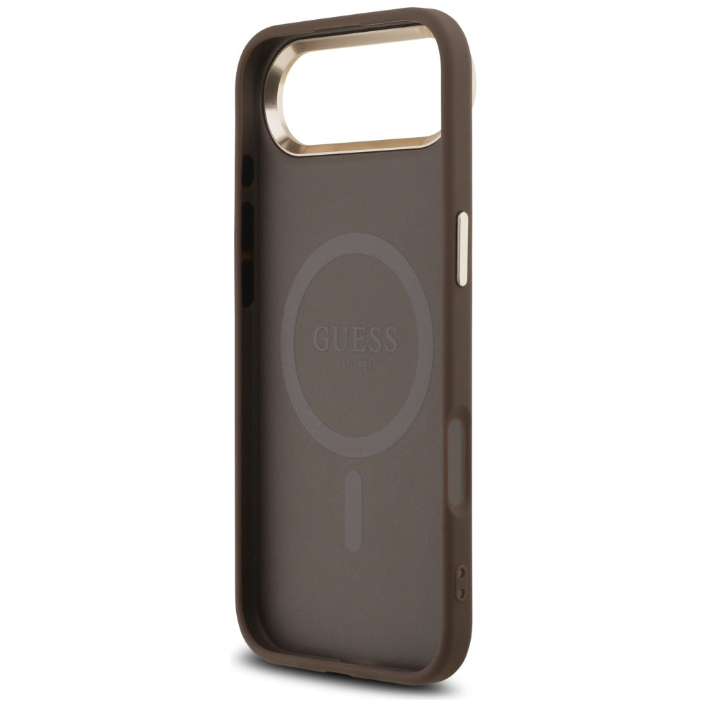 Custodia per Apple iPhone 17 Air, Guess, Logo Triangolo 4G, Marrone Dorato