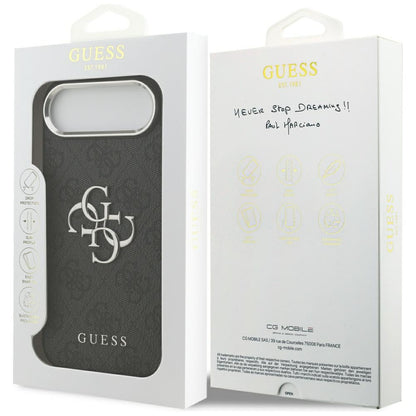 Custodia per Apple iPhone 17 Air, Guess, Big 4G Logo Classic, Nera Argentata