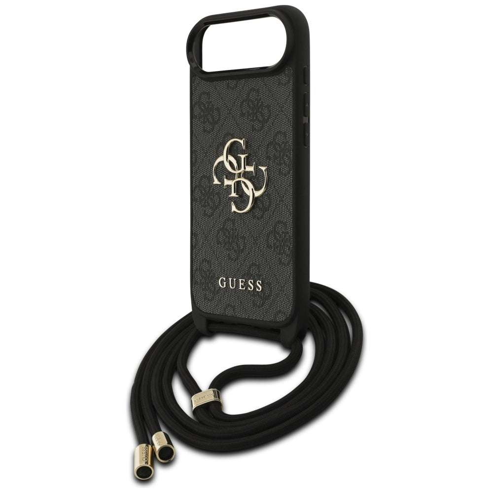 Custodia per Apple iPhone 17 Air, Guess, Crossbody Cord 4G Big Log, Nera
