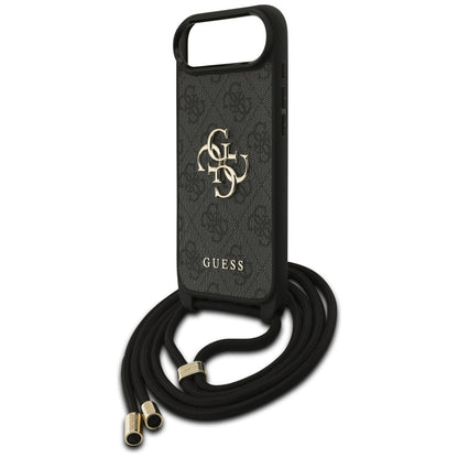 Custodia per Apple iPhone 17 Air, Guess, Crossbody Cord 4G Big Log, Nera