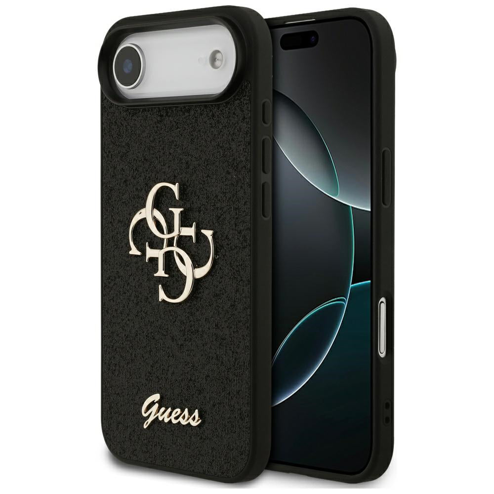 Custodia per Apple iPhone 17 Air, Guess, Fixed Glitter Big 4G, Nera