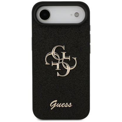 Custodia per Apple iPhone 17 Air, Guess, Fixed Glitter Big 4G, Nera