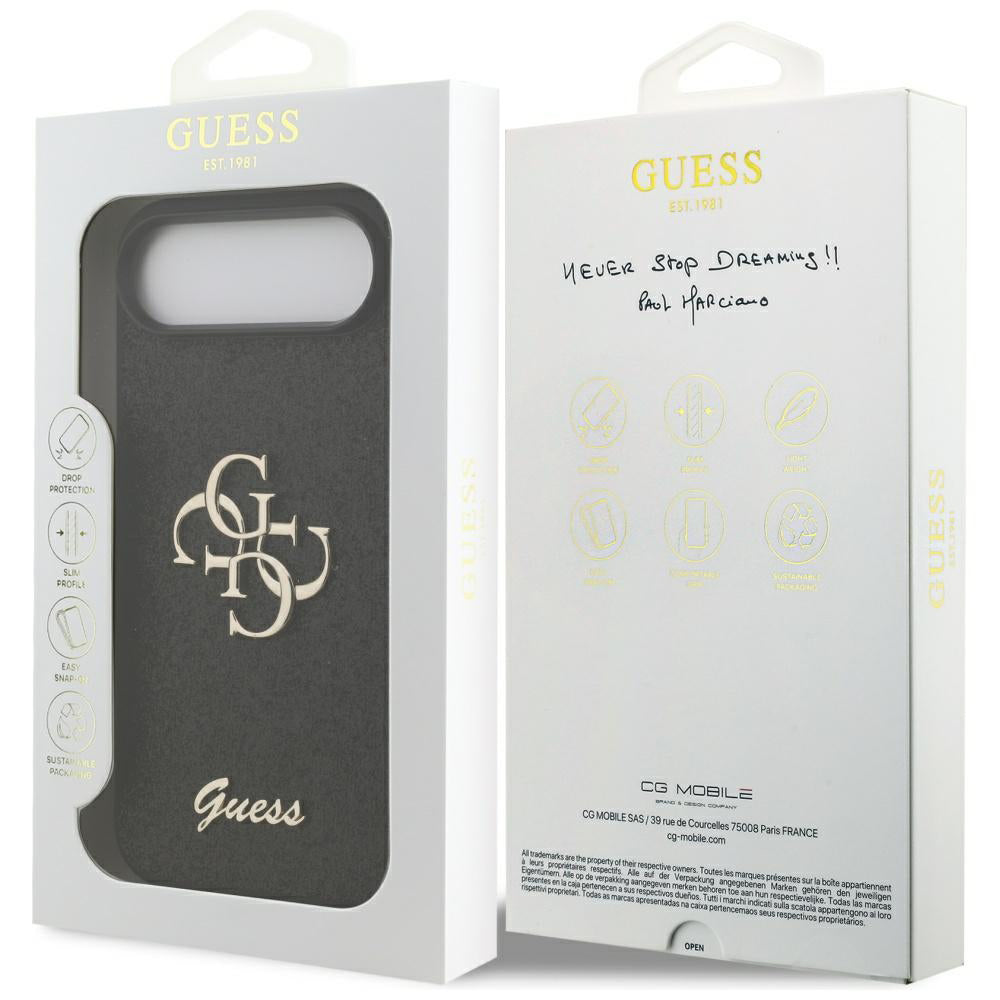 Custodia per Apple iPhone 17 Air, Guess, Fixed Glitter Big 4G, Nera