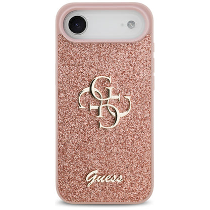 Custodia per Apple iPhone 17 Air, Guess, Fixed Glitter Big 4G, Rosa