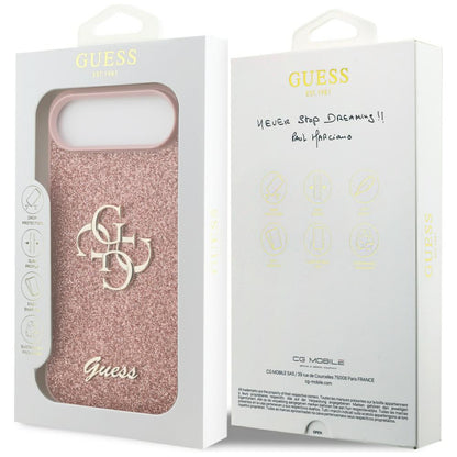 Custodia per Apple iPhone 17 Air, Guess, Fixed Glitter Big 4G, Rosa