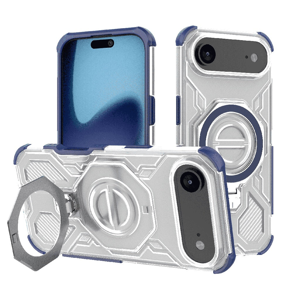 Custodia per Apple iPhone 17 Air, Techsuit, Carbon Shield Pro, Blu