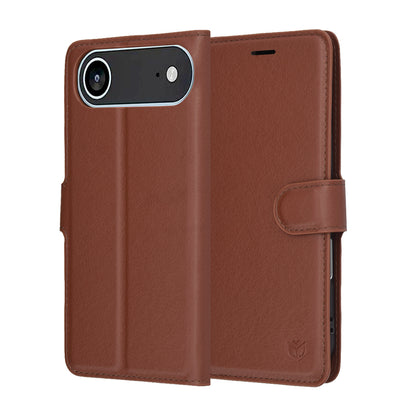 Custodia per Apple iPhone 17 Air, Techsuit, Leather Folio, Marrone