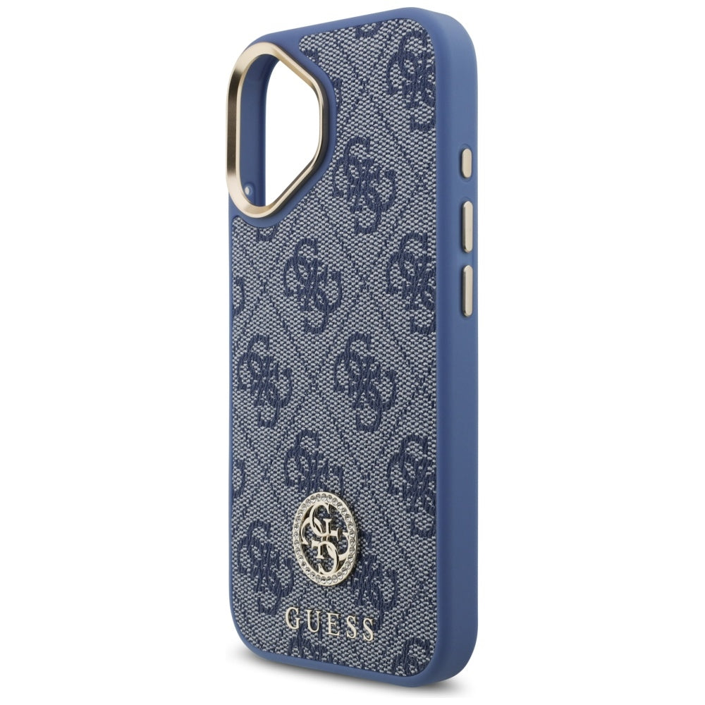 Custodia per Apple iPhone 17, Guess, 4G Strass Logo, Blu