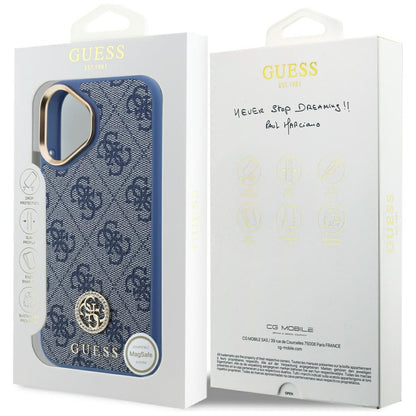 Custodia per Apple iPhone 17, Guess, 4G Strass Logo, Blu