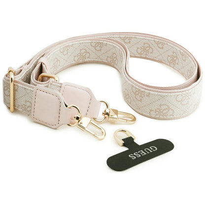 Custodia per Apple iPhone 17, Guess, 4G Strass Logo and Big Strap, Rosa