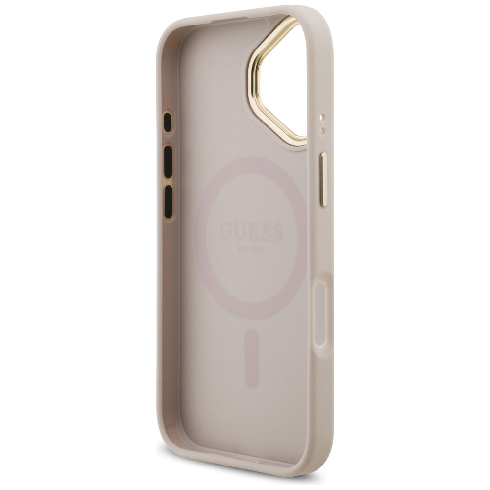 Custodia per Apple iPhone 17, Guess, 4G Strass Logo and Big Strap, Rosa