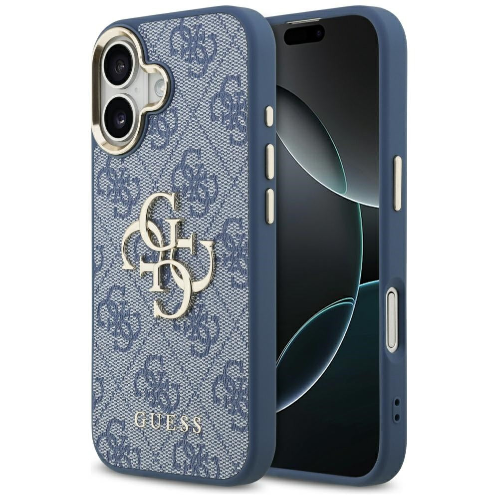 Custodia per Apple iPhone 17, Guess, Big 4G Logo Classic, Blu Dorato