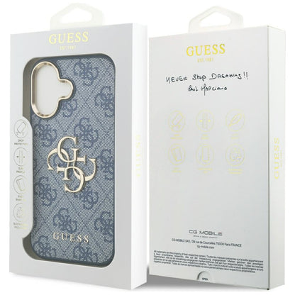 Custodia per Apple iPhone 17, Guess, Big 4G Logo Classic, Blu Dorato
