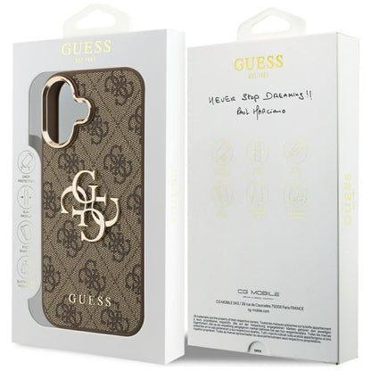 Case for Apple iPhone 17, Guess, Big 4G Logo Classic, Golden Brown