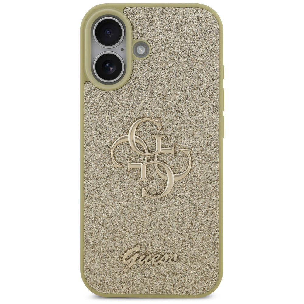 Custodia per Apple iPhone 17, Guess, Fixed Glitter Big 4G, Dorata