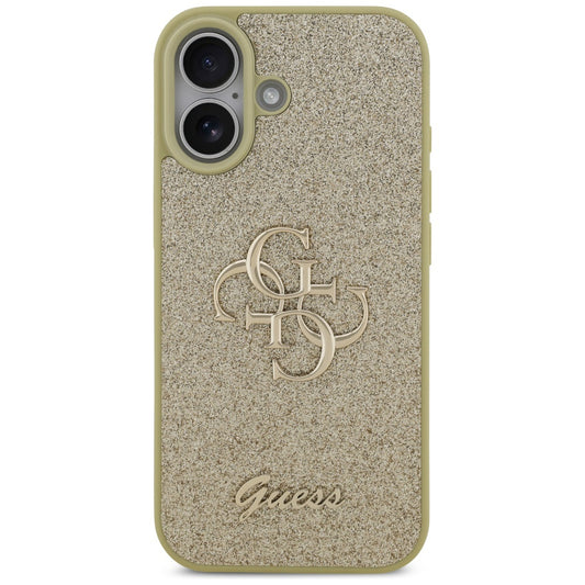 Custodia per Apple iPhone 17, Guess, Fixed Glitter Big 4G, Dorata