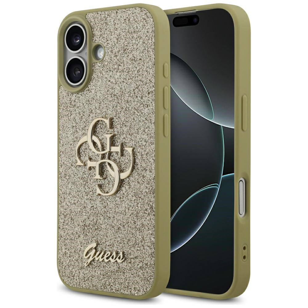 Custodia per Apple iPhone 17, Guess, Fixed Glitter Big 4G, Dorata