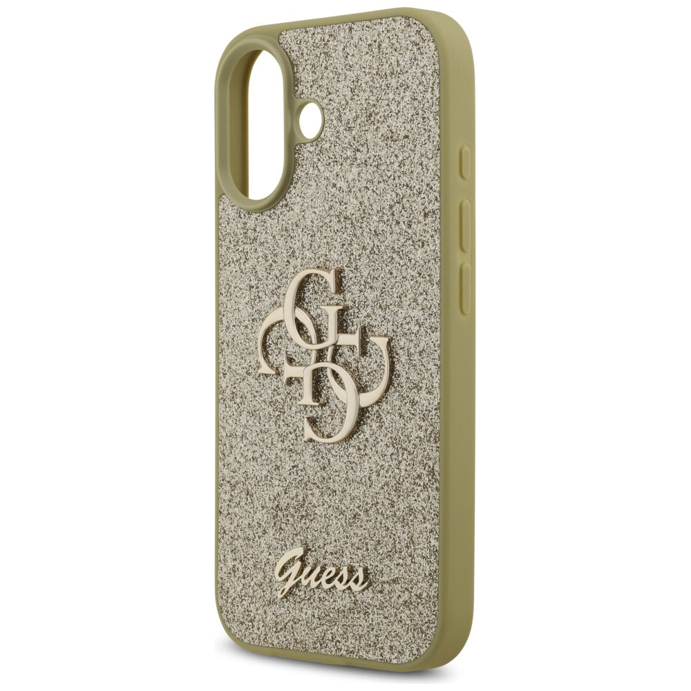 Custodia per Apple iPhone 17, Guess, Fixed Glitter Big 4G, Dorata