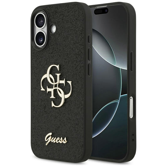 Custodia per Apple iPhone 17, Guess, Fixed Glitter Big 4G, Nera