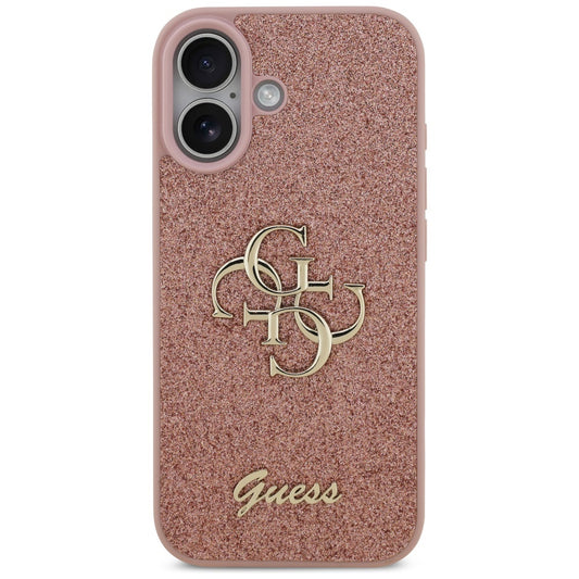 Custodia per Apple iPhone 17, Guess, Fixed Glitter Big 4G, Rosa
