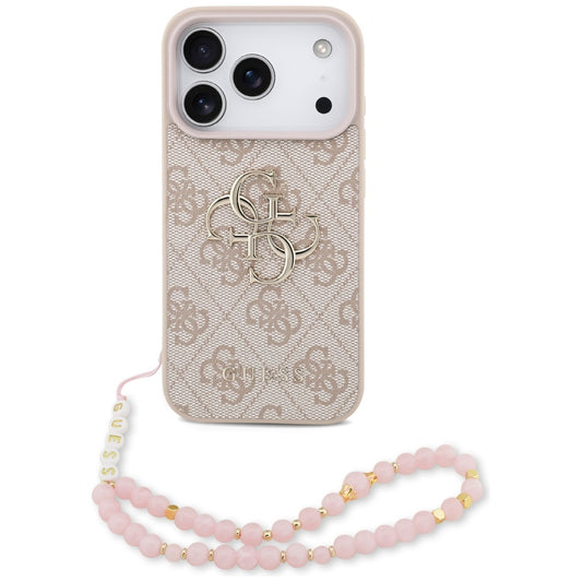 Custodia per Apple iPhone 17 Pro, Guess, 4G Classic Logo con Cinturino, Rosa