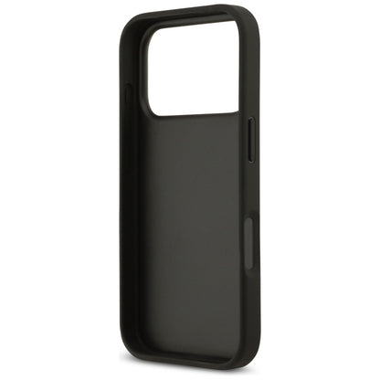 Custodia per Apple iPhone 17 Pro, Guess, 4G Grained Roses Big Logo, Nera