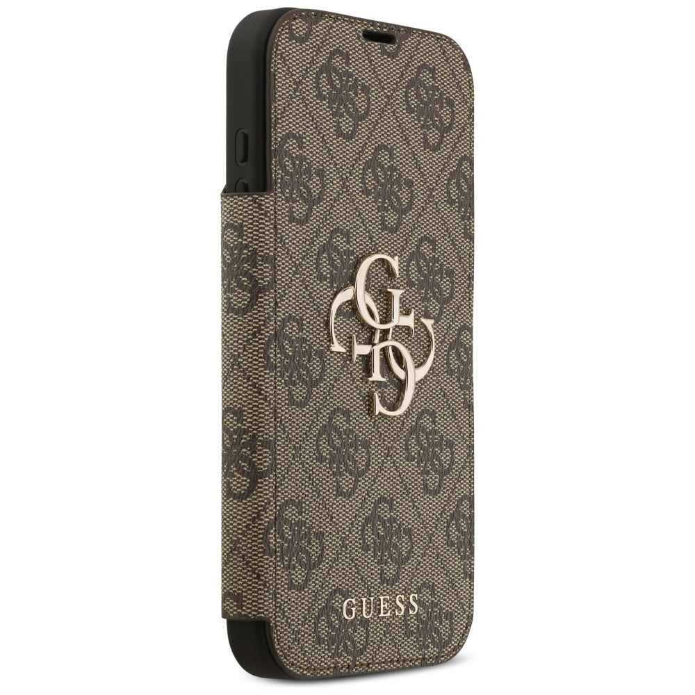 Custodia per Apple iPhone 17 Pro, Guess, Logo Metallico 4G, Marrone