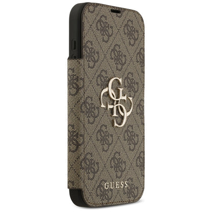 Custodia per Apple iPhone 17 Pro, Guess, Logo Metallico 4G, Marrone