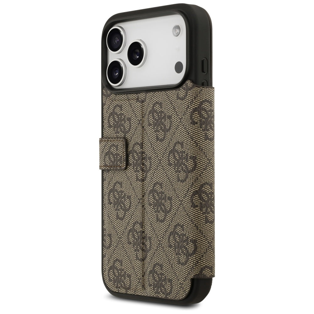 Custodia per Apple iPhone 17 Pro, Guess, Logo Metallico 4G, Marrone