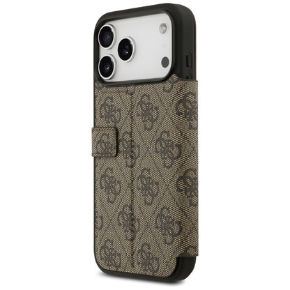 Custodia per Apple iPhone 17 Pro, Guess, Logo Metallico 4G, Marrone
