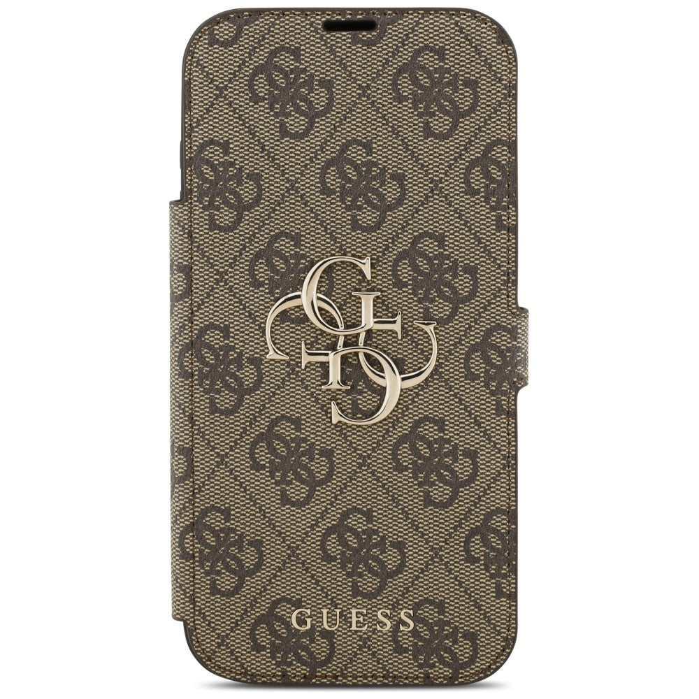 Custodia per Apple iPhone 17 Pro, Guess, Logo Metallico 4G, Marrone