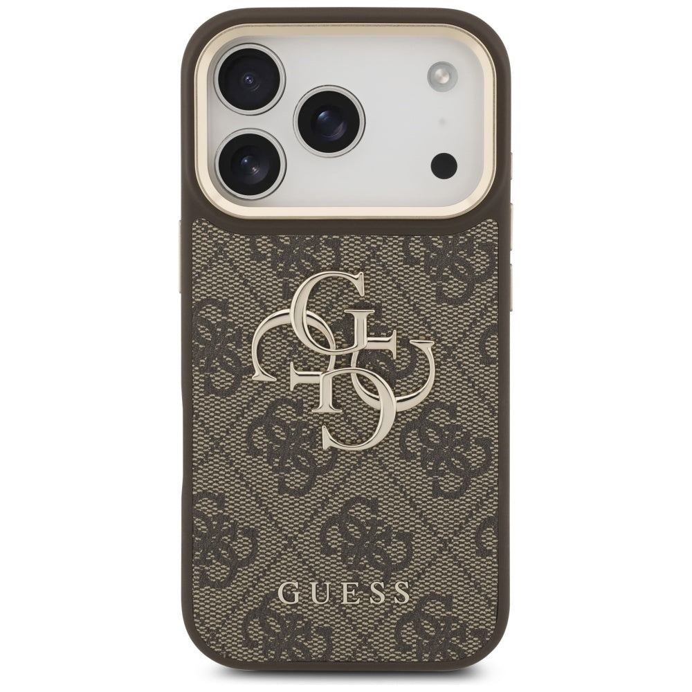 Custodia per Apple iPhone 17 Pro, Guess, Big 4G Classic Logo with Big Strap, Marrone