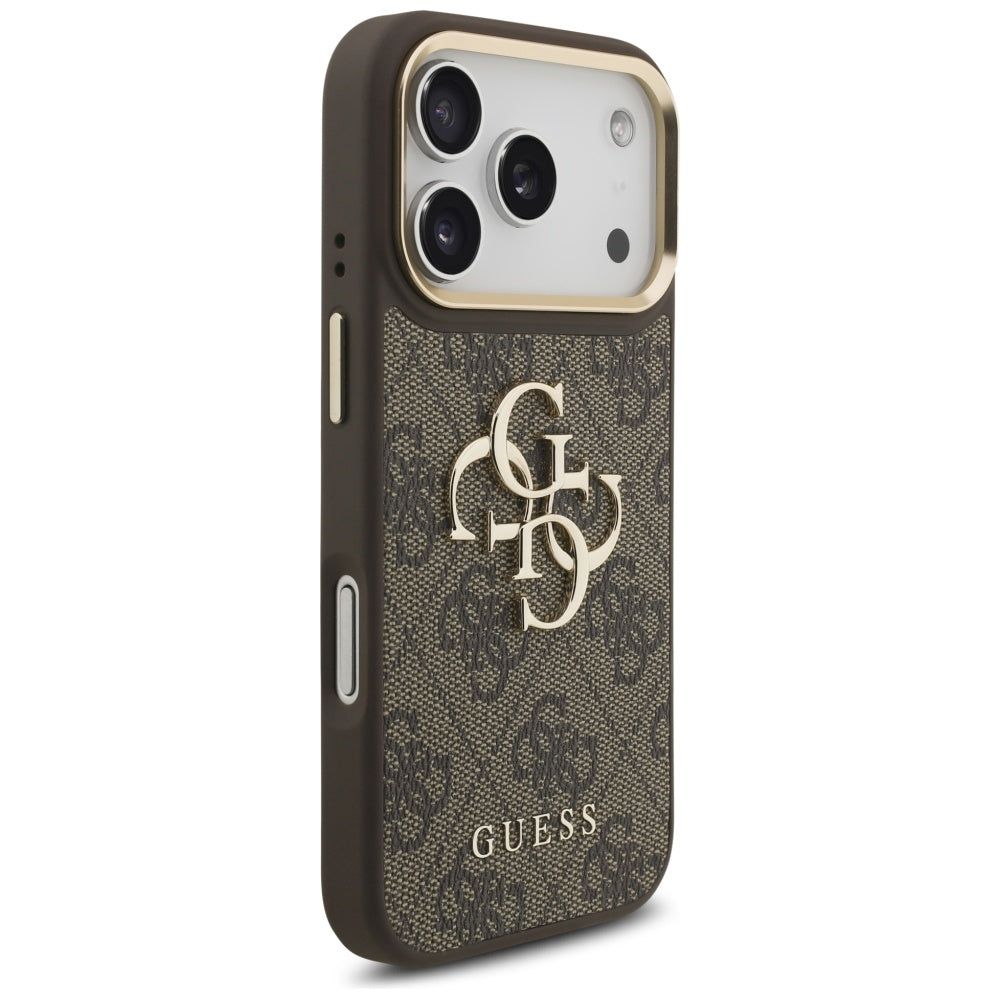 Custodia per Apple iPhone 17 Pro, Guess, Big 4G Classic Logo with Big Strap, Marrone