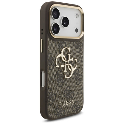 Custodia per Apple iPhone 17 Pro, Guess, Big 4G Classic Logo with Big Strap, Marrone