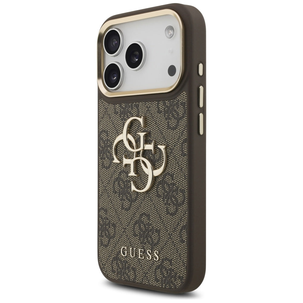Custodia per Apple iPhone 17 Pro, Guess, Big 4G Classic Logo with Big Strap, Marrone