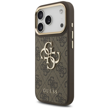 Custodia per Apple iPhone 17 Pro, Guess, Big 4G Classic Logo with Big Strap, Marrone
