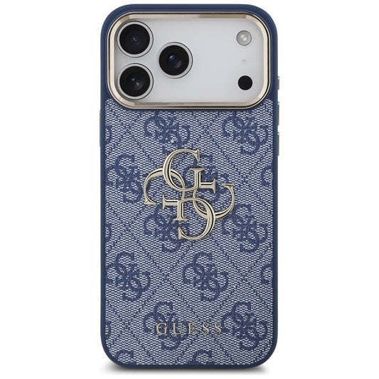 Custodia per Apple iPhone 17 Pro, Guess, Big 4G Logo Classic, Blu Dorato