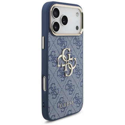 Custodia per Apple iPhone 17 Pro, Guess, Big 4G Logo Classic, Blu Dorato