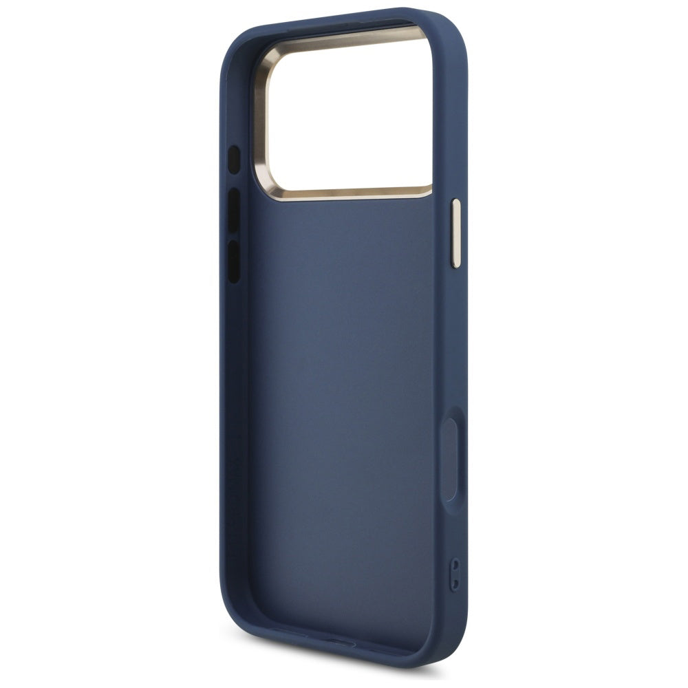 Custodia per Apple iPhone 17 Pro, Guess, Big 4G Logo Classic, Blu Dorato