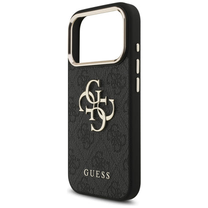 Custodia per Apple iPhone 17 Pro, Guess, Big 4G Logo Classic, Nera Dorata