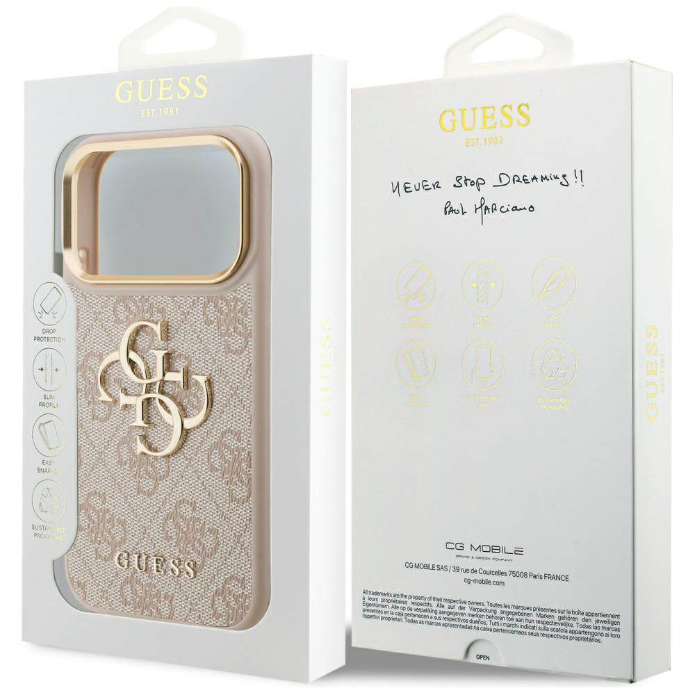 Custodia per Apple iPhone 17 Pro, Guess, Big 4G Logo Classic, Rosa Dorato